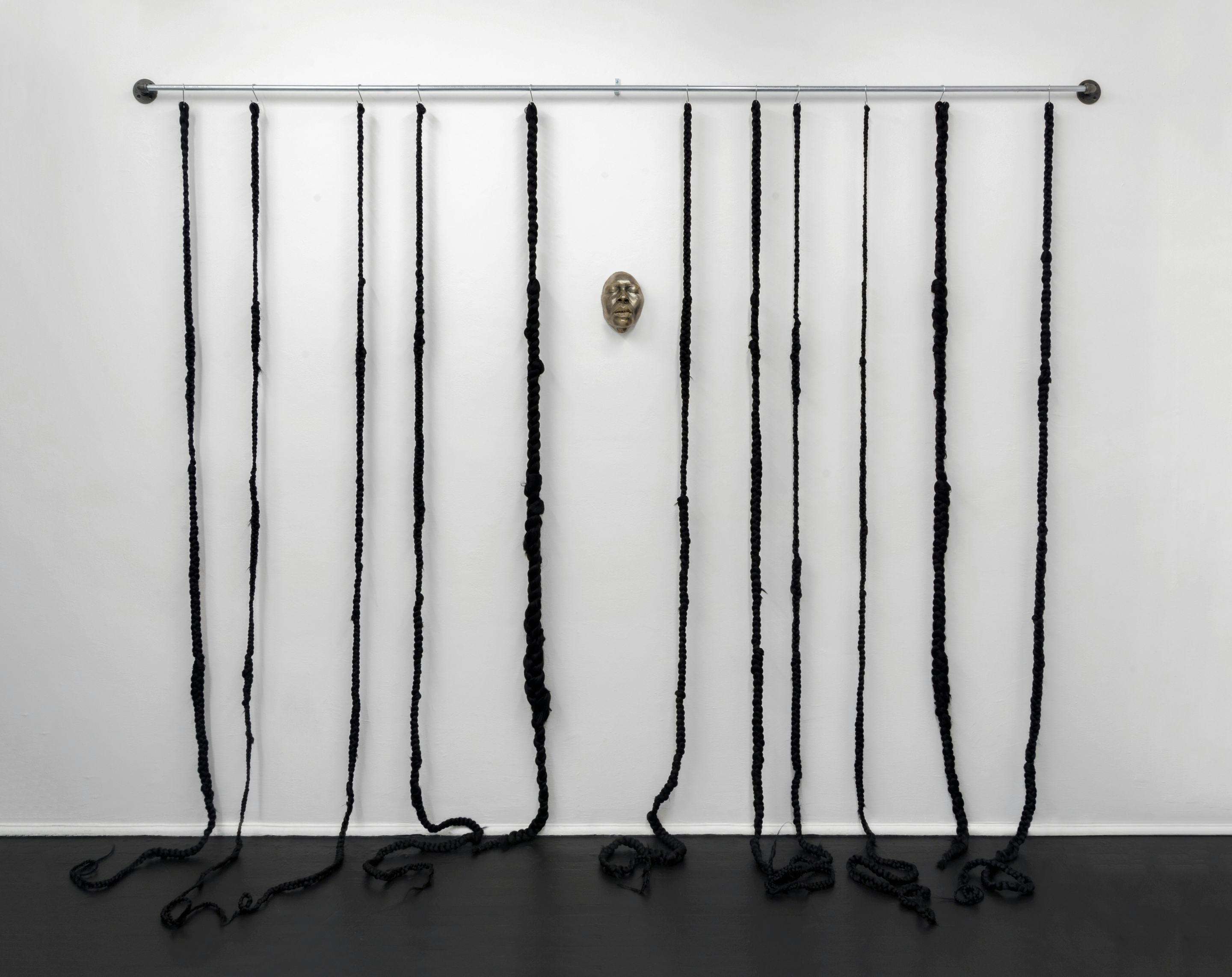 Kaas (Punishment), (2019)

Kanekalon hair, conduit, hooks, hardware. Brass.